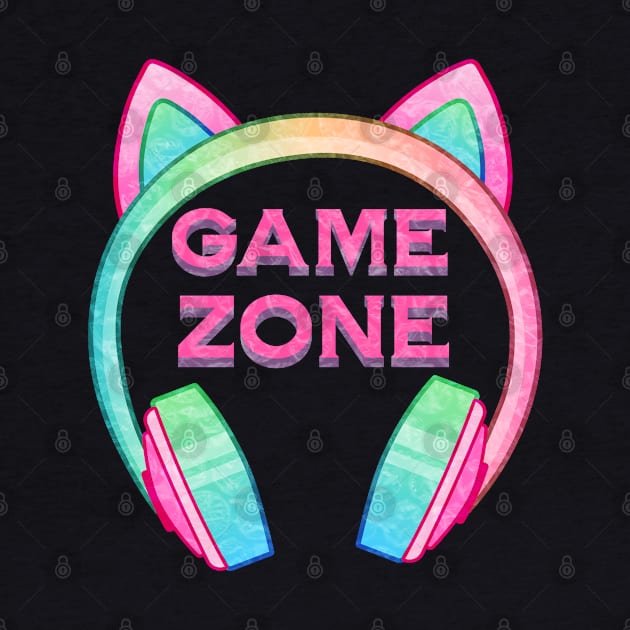 Game Zone Cat Ear Headphones - Girl Gamer by Trinket Trickster